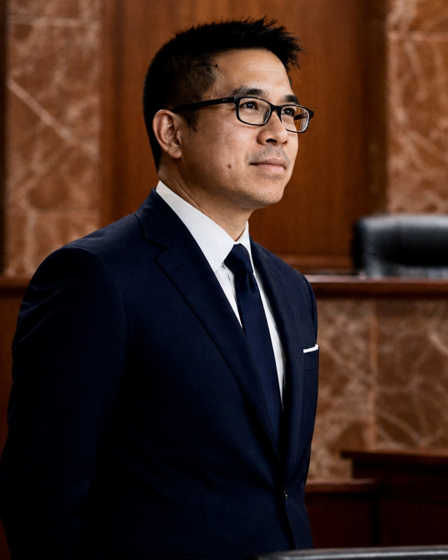 Jordan D. Ninh in courtroom